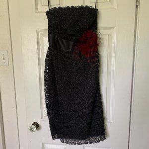White House Black Market Strapless Lace Party Dress